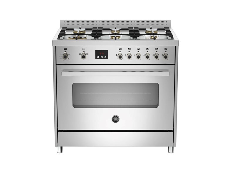 90 cm 6-Burner, Gas Oven | Bertazzoni - Stainless Steel
