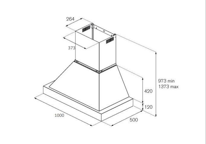 100 cm Wall Mount, 1 motor | Bertazzoni