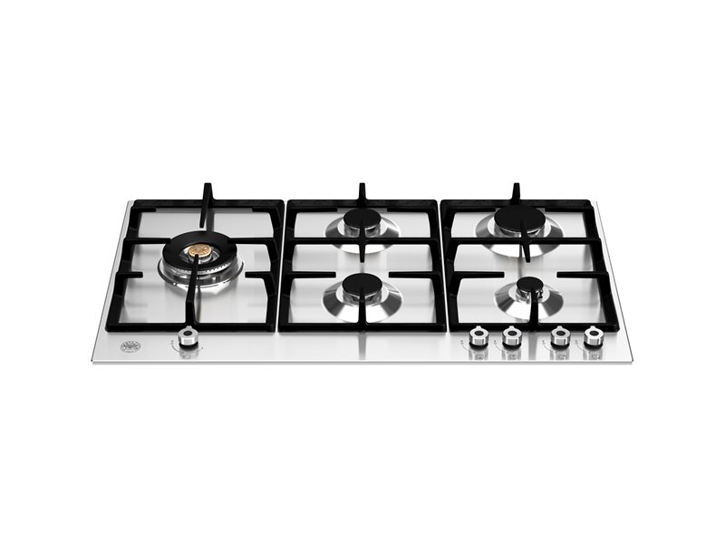90 cm gas hob with lateral dual wok | Bertazzoni - Stainless Steel