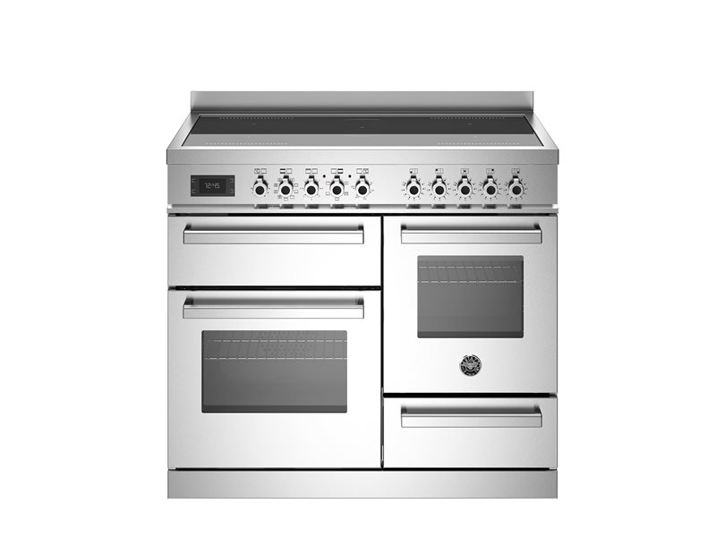 100 cm induction top, electric triple oven | Bertazzoni - Stainless Steel