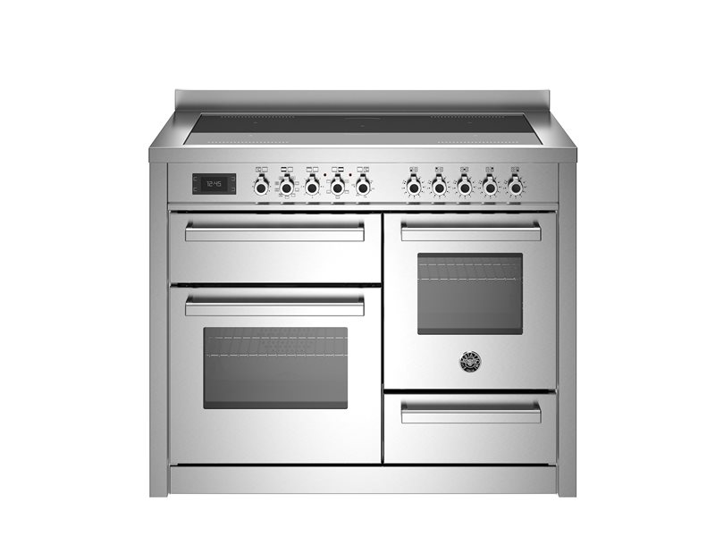 110 cm induction top, electric triple oven | Bertazzoni - Stainless Steel