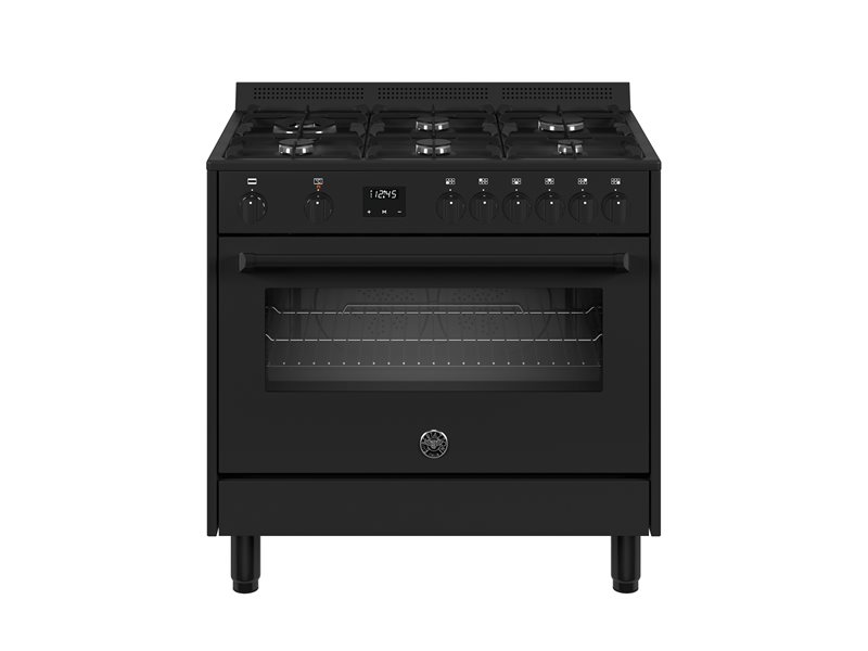 90 cm 6-Burner, Electric Oven | Bertazzoni - Triple Black